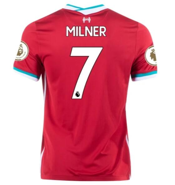 Liverpool Home Kit Soccer Jersey JAMES MILNER #7 2020/21